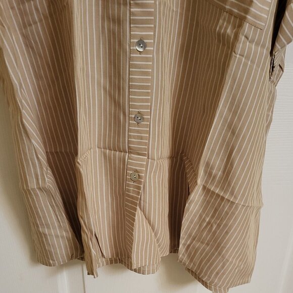 J Jill sandbar/white striped blouse NWOT 2X - Picture 4 of 13